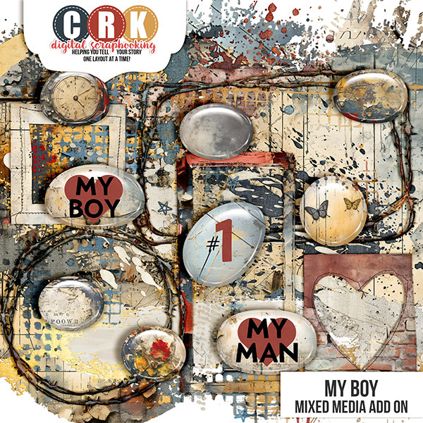 My Boy Mixed Media Digital Art - Digital Scrapbooking Kits