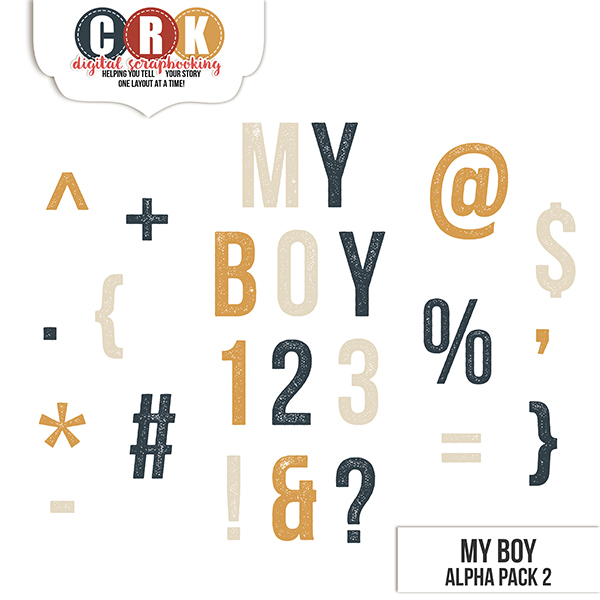My Boy Alpha Pack 2 Digital Art - Digital Scrapbooking Kits