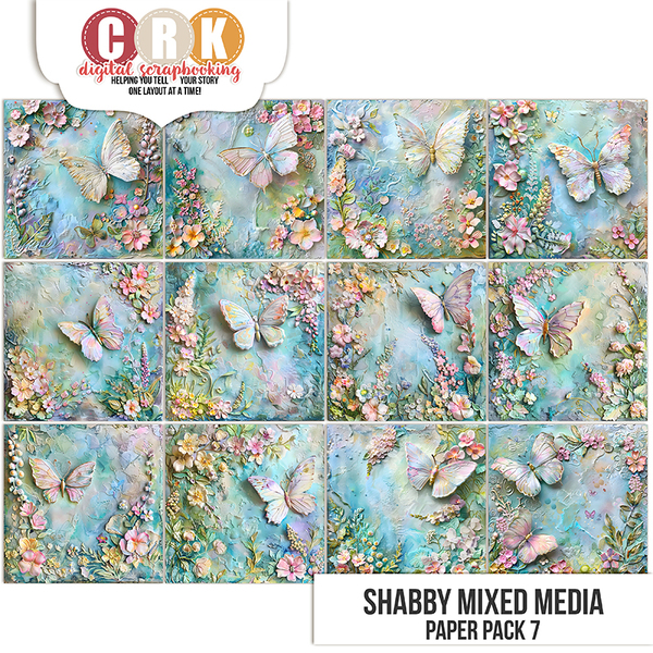 Shabby Mixed Media 7 Digital Art - Digital Scrapbooking Kits