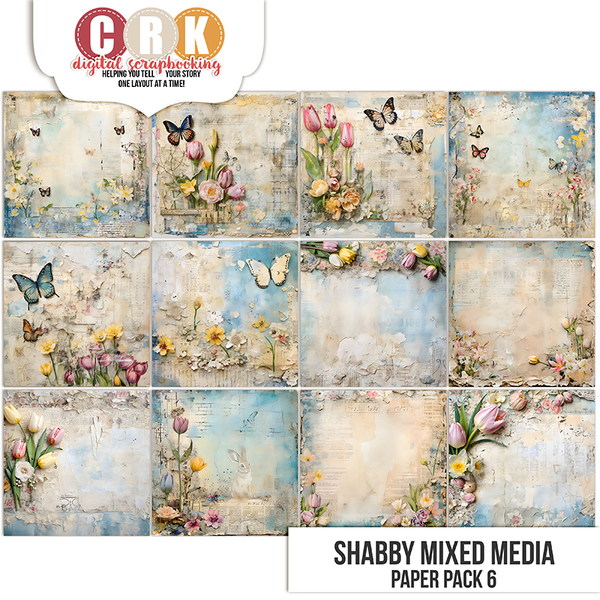 Shabby Mixed Media 6 Digital Art - Digital Scrapbooking Kits