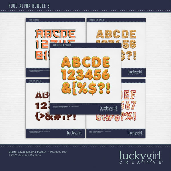 Food Alpha Bundle 3 Digital Art - Digital Scrapbooking Kits