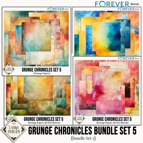 Grunge Chronicles Set 5 Digital Art - Digital Scrapbooking Kits