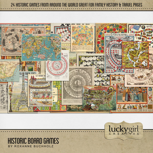 Historic Board Games Digital Art - Digital Scrapbooking Kits