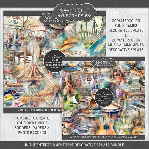In the Entertainment Tent - Decorative Splats Bundle Digital Art - Digital Scrapbooking Kits