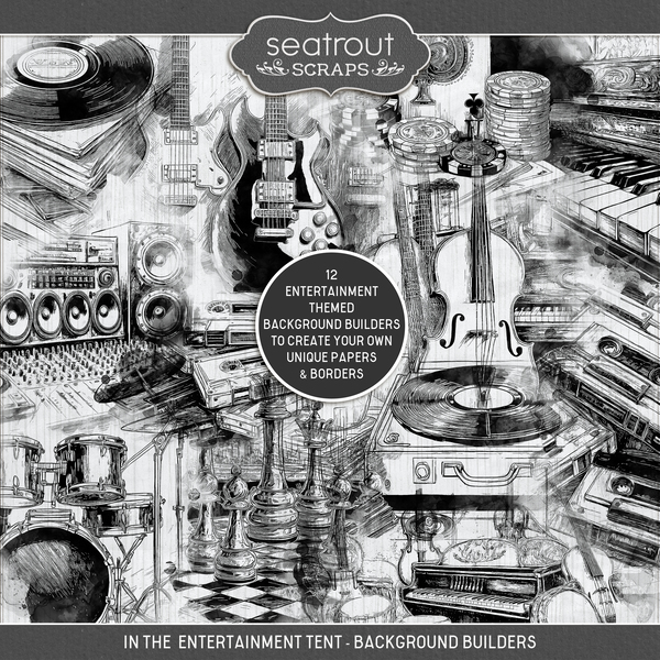 In the Entertainment Tent - Background Builders Digital Art - Digital Scrapbooking Kits