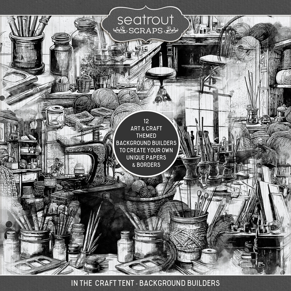 In the Craft Tent - Background Builders Digital Art - Digital Scrapbooking Kits