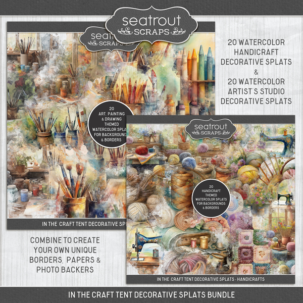 In the Craft Tent - Decorative Splats Bundle Digital Art - Digital Scrapbooking Kits