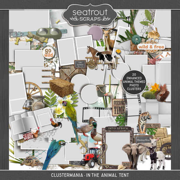 ClusterMania - In the Animal Tent Digital Art - Digital Scrapbooking Kits