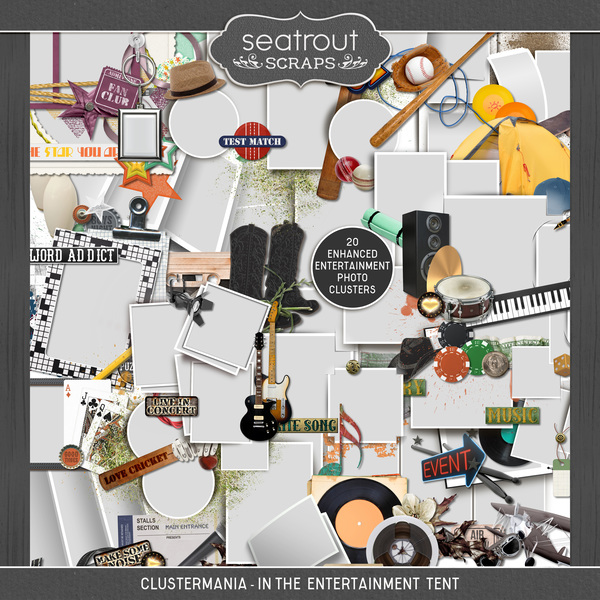 ClusterMania - In the Entertainment Tent Digital Art - Digital Scrapbooking Kits