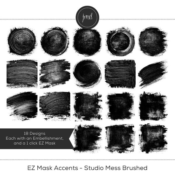EZ Mask Accents - Studio Mess Brushed Digital Art - Digital Scrapbooking Kits
