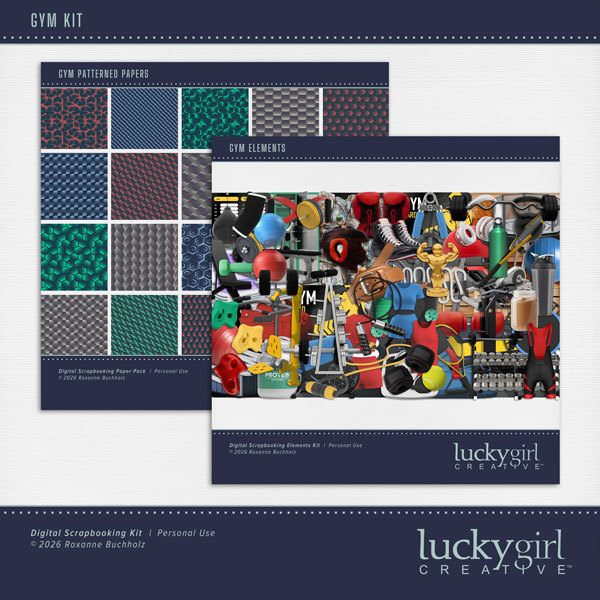 Gym Kit Digital Art - Digital Scrapbooking Kits