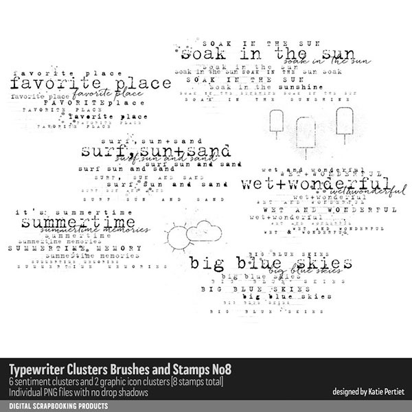 Typewriter Clusters Brushes and Stamps 08 Digital Art - Digital Scrapbooking Kits