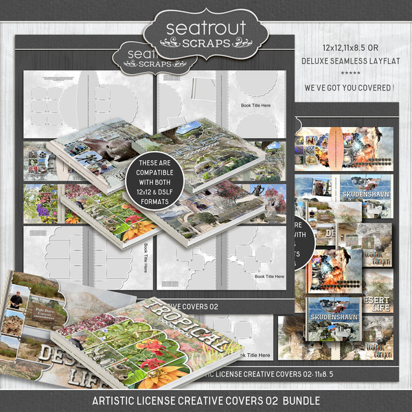 Artistic License Creative Covers 02 Bundle Digital Art - Digital Scrapbooking Kits