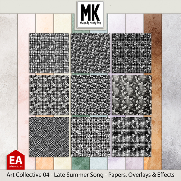 Art Collective 04 - Late Summer Song - Papers, Overlays & Effects Digital Art - Digital Scrapbooking Kits