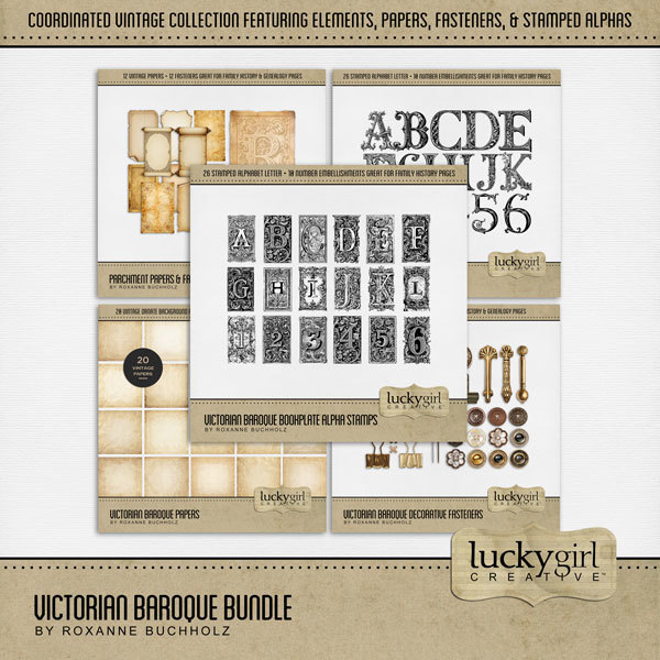 Victorian Baroque Bundle Digital Art - Digital Scrapbooking Kits