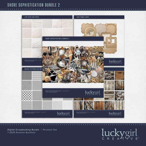 Shore Sophistication Bundle 2 Digital Art - Digital Scrapbooking Kits