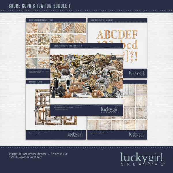 Shore Sophistication Bundle 1 Digital Art - Digital Scrapbooking Kits