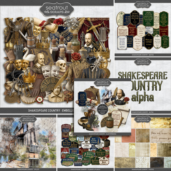 Shakespeare Country Digital Art - Digital Scrapbooking Kits