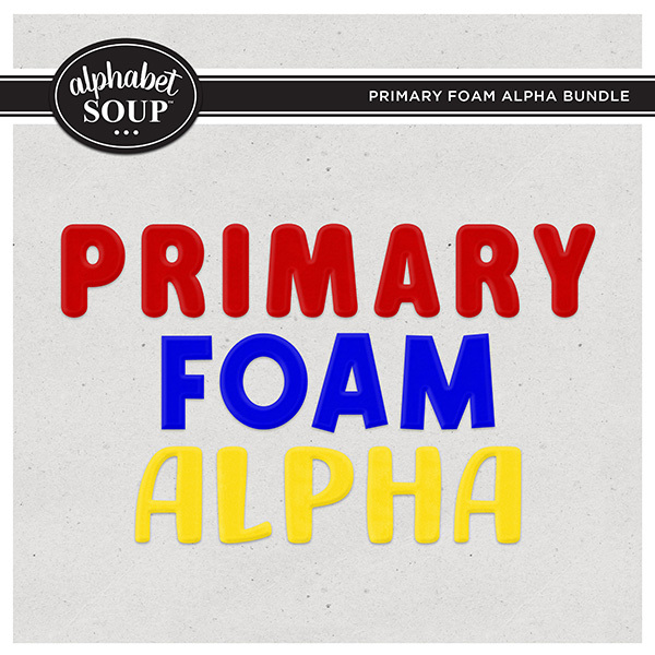 Primary Foam Alpha Bundle Digital Art - Digital Scrapbooking Kits