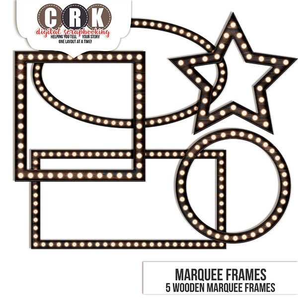 Marquee Frames Digital Art - Digital Scrapbooking Kits