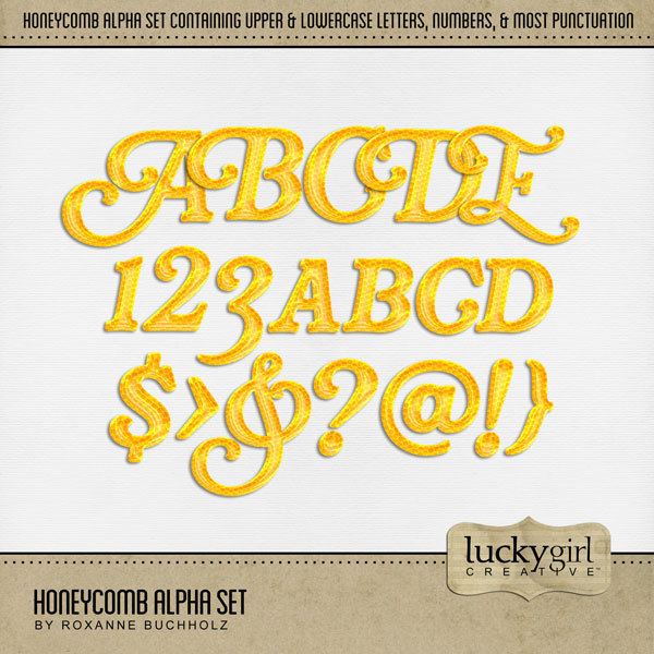 Honeycomb Alpha Set Digital Art - Digital Scrapbooking Kits
