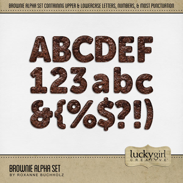 Brownie Alpha Set Digital Art - Digital Scrapbooking Kits
