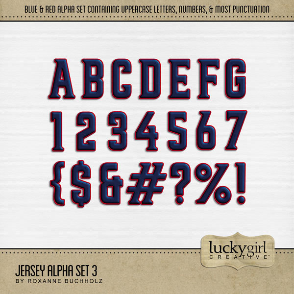 Jersey Alpha Set 3 Digital Art - Digital Scrapbooking Kits