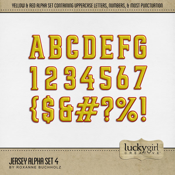 Jersey Alpha Set 4 Digital Art - Digital Scrapbooking Kits