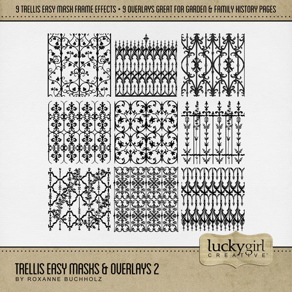 Trellis Easy Masks & Overlays 2 Digital Art - Digital Scrapbooking Kits