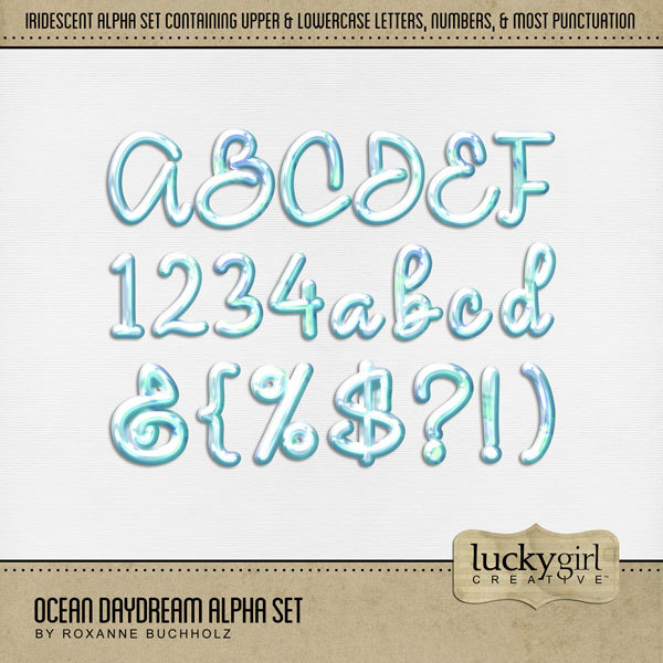 Ocean Daydream Alpha Set Digital Art - Digital Scrapbooking Kits