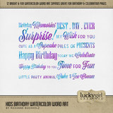 Kids Birthday Watercolor Word Art
