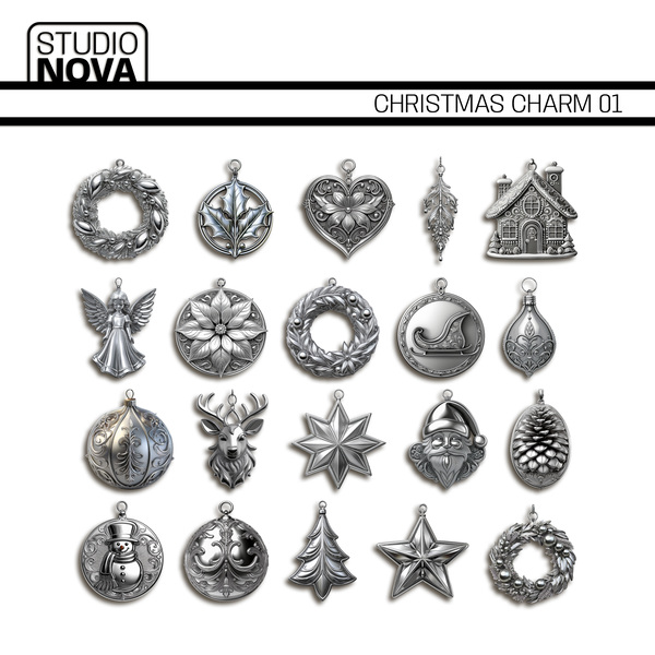 Christmas Charm 01 Digital Art - Digital Scrapbooking Kits