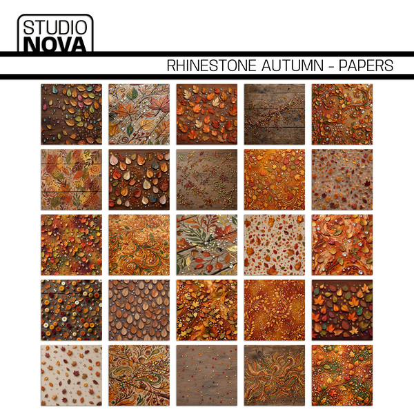 Rhinestone Autumn - Papers Digital Art - Digital Scrapbooking Kits