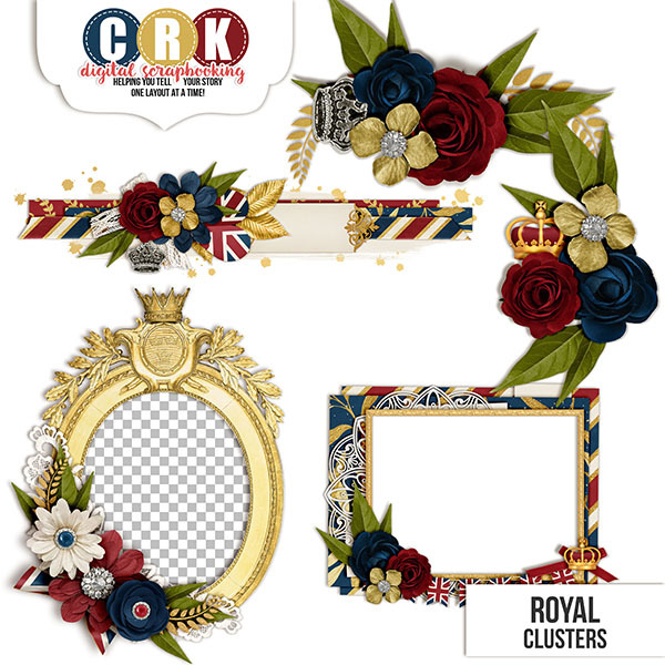 Royal Clusters Digital Art - Digital Scrapbooking Kits