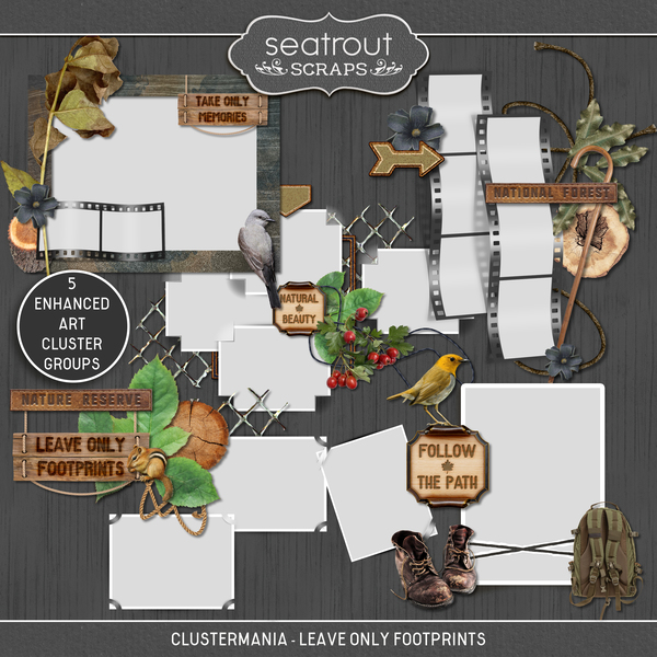ClusterMania - Leave Only Footprints Digital Art - Digital Scrapbooking Kits