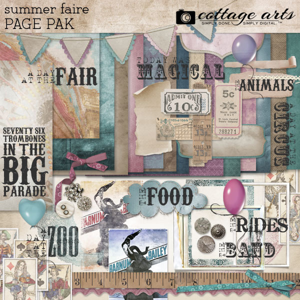 Summer Faire Page Pak Digital Art - Digital Scrapbooking Kits