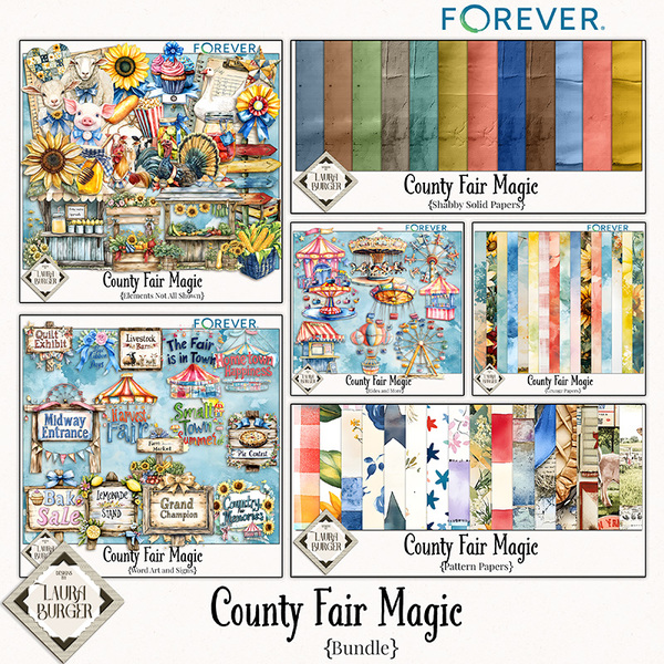 County Fair Magic Bundle Digital Art - Digital Scrapbooking Kits