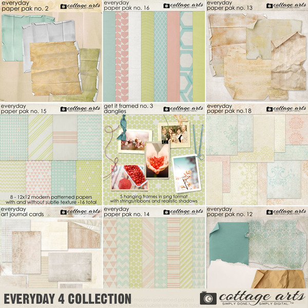 Everyday 4 Collection Digital Art - Digital Scrapbooking Kits
