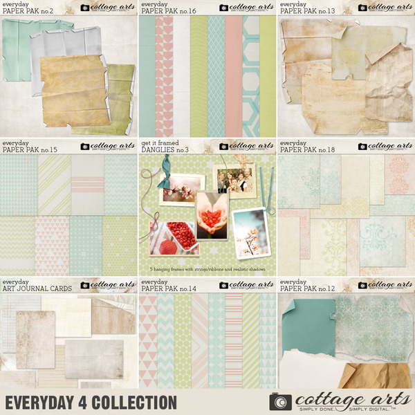 Everyday 4 Collection Digital Art - Digital Scrapbooking Kits