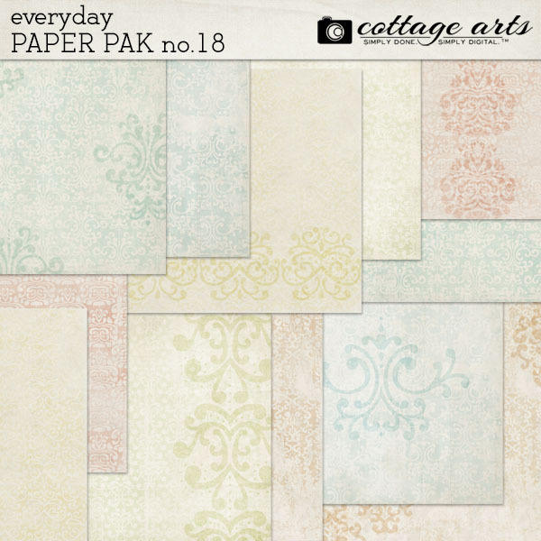 Everyday 18 Paper Pak Digital Art - Digital Scrapbooking Kits