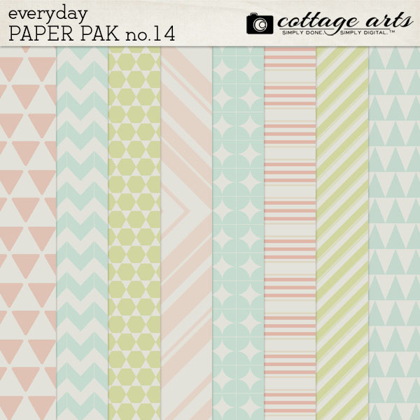 Everyday 14 Paper Pak Digital Art - Digital Scrapbooking Kits