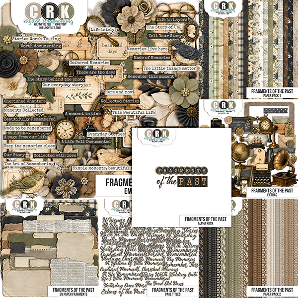 Fragments of the Past Digital Art - Digital Scrapbooking Kits