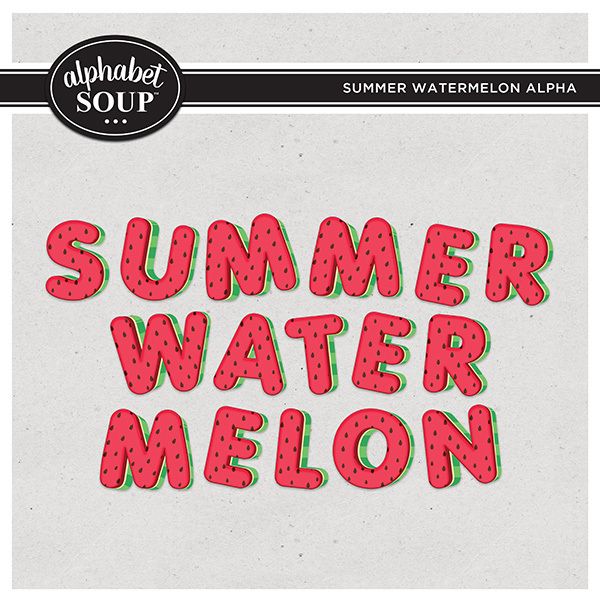 Summer Watermelon Alpha Digital Art - Digital Scrapbooking Kits