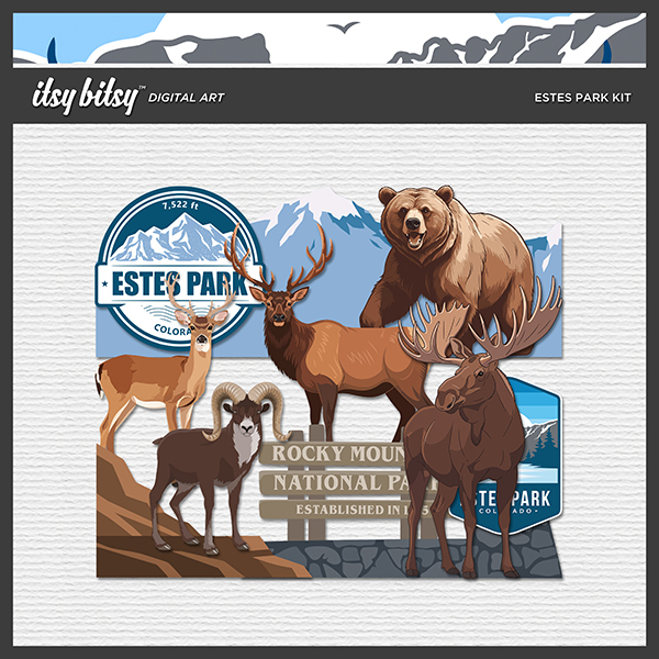 Estes Park  Kit Digital Art - Digital Scrapbooking Kits