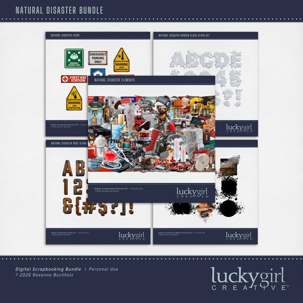 Natural Disaster Bundle Digital Art - Digital Scrapbooking Kits