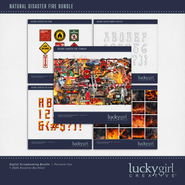 Natural Disaster Fire Bundle Digital Art - Digital Scrapbooking Kits