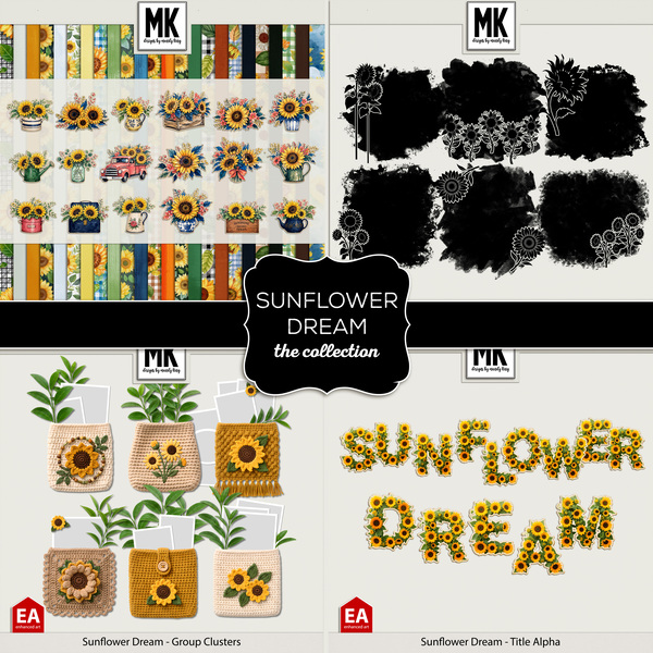 Sunflower Dream - The Collection Digital Art - Digital Scrapbooking Kits