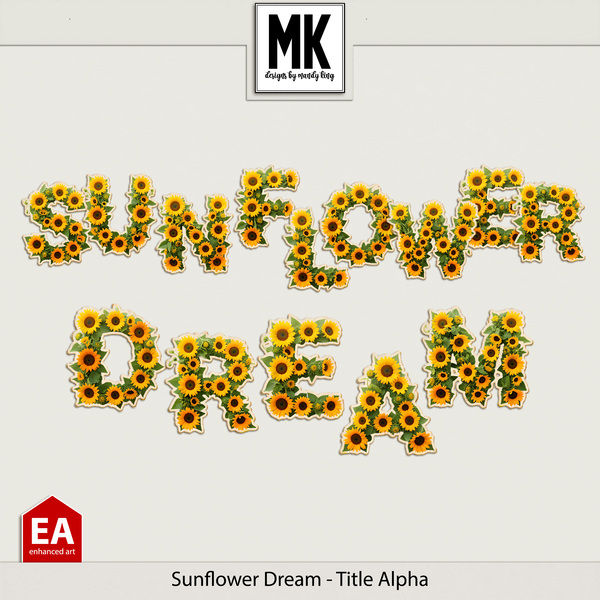 Sunflower Dream - Title Alpha Digital Art - Digital Scrapbooking Kits