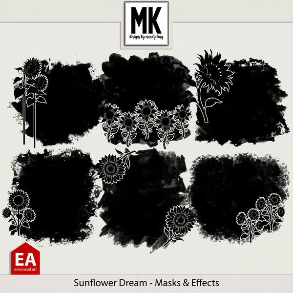 Sunflower Dream - Masks & Effects Digital Art - Digital Scrapbooking Kits