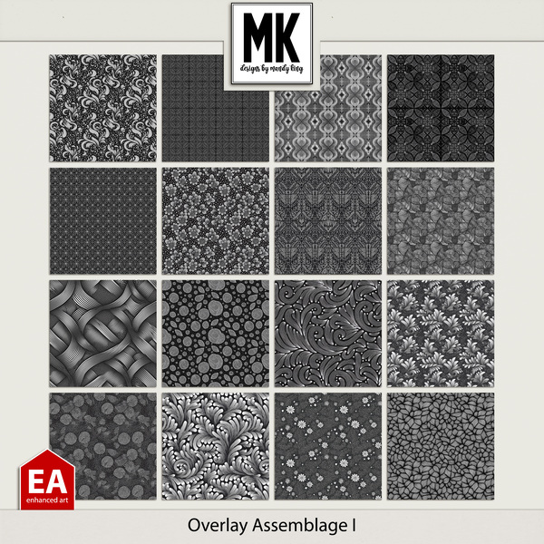 Overlay Assemblage I Digital Art - Digital Scrapbooking Kits